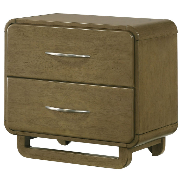 Amsbury 2 - drawer Nightstand Bedside Table Nutmeg - Walo Furniture