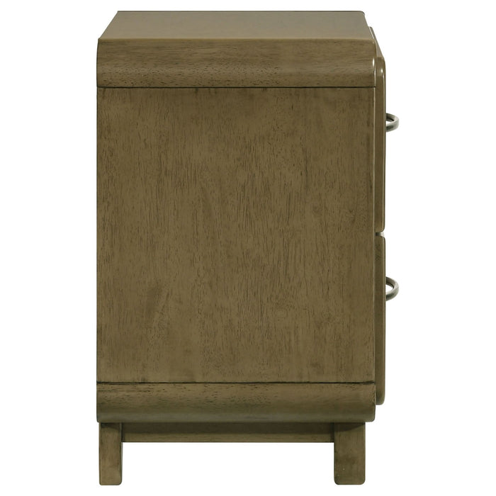 Amsbury 2 - drawer Nightstand Bedside Table Nutmeg - Walo Furniture