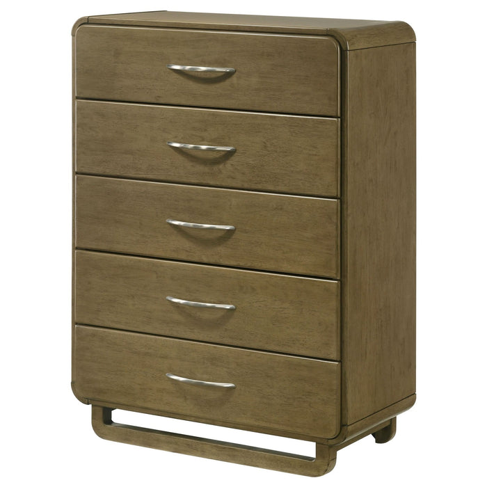 Amsbury 5 - drawer Chest of Drawers Nutmeg - Walo Furniture