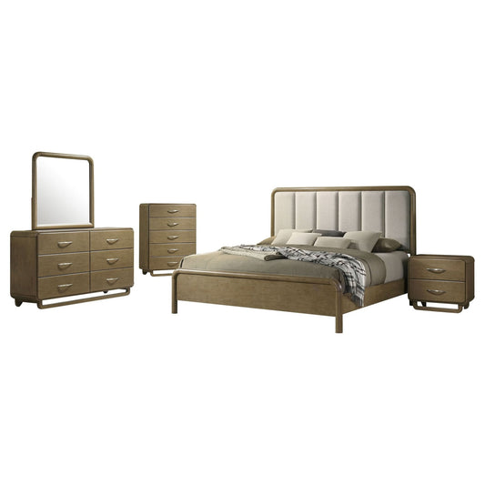 Amsbury 5 - piece California King Bedroom Set Nutmeg - Walo Furniture