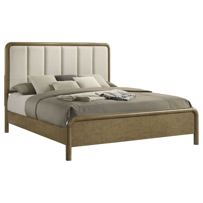 Amsbury 59 - inch Upholstered Eastern King Bed Nutmeg - Walo Furniture