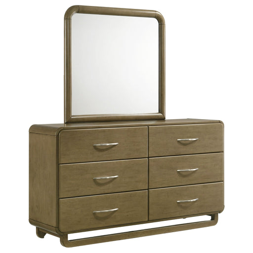 Amsbury 6 - drawer Dresser and Mirror Nutmeg - Walo Furniture