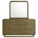 Amsbury 6 - drawer Dresser and Mirror Nutmeg - Walo Furniture