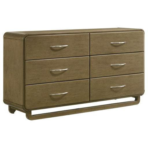 Amsbury 6 - drawer Dresser Cabinet Nutmeg - Walo Furniture