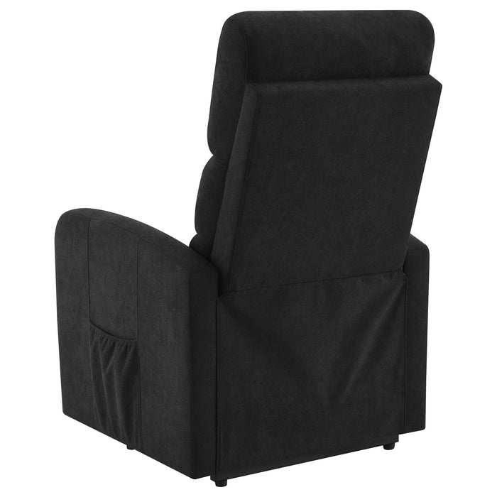 Amsdell Upholstered Power Lift Recliner with Remote Black - Walo Furniture