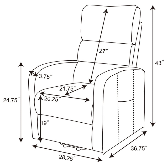 Amsdell Upholstered Power Lift Recliner with Remote Black - Walo Furniture