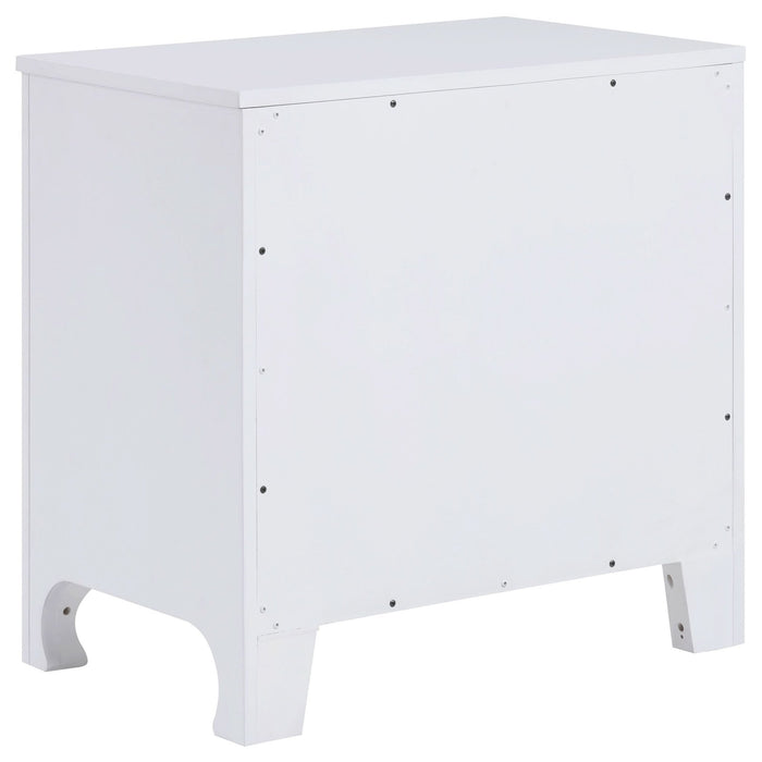 Anastasia 2 - drawer Nightstand Pearl White - Walo Furniture