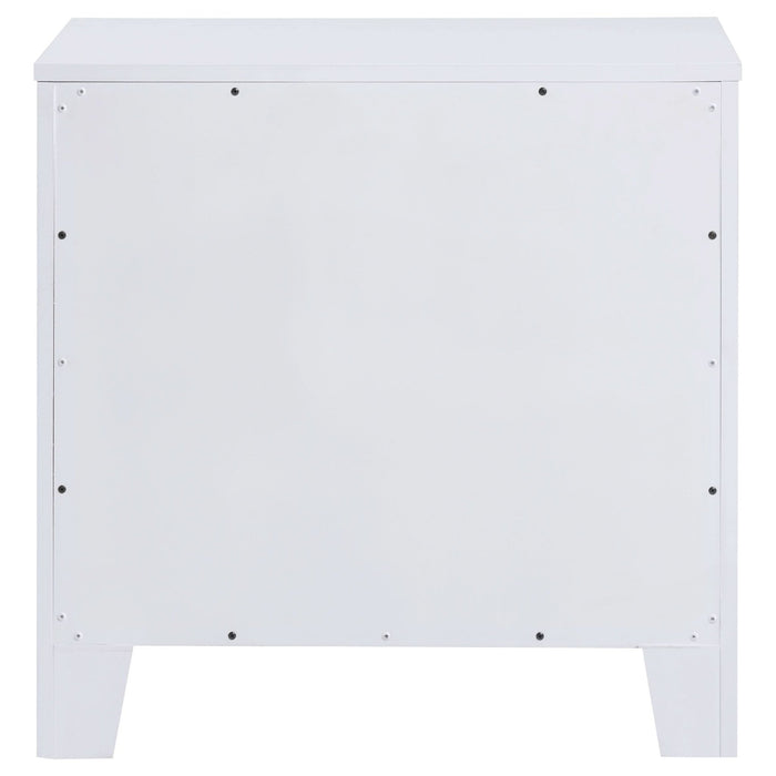 Anastasia 2 - drawer Nightstand Pearl White - Walo Furniture