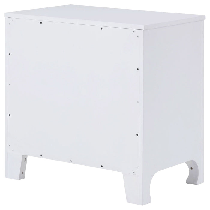 Anastasia 2 - drawer Nightstand Pearl White - Walo Furniture