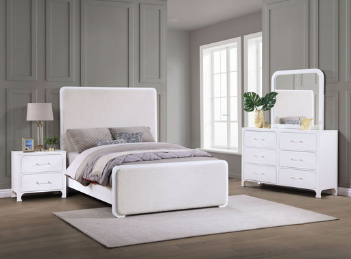 Anastasia 4 - piece California King Bedroom Set Pearl White - Walo Furniture