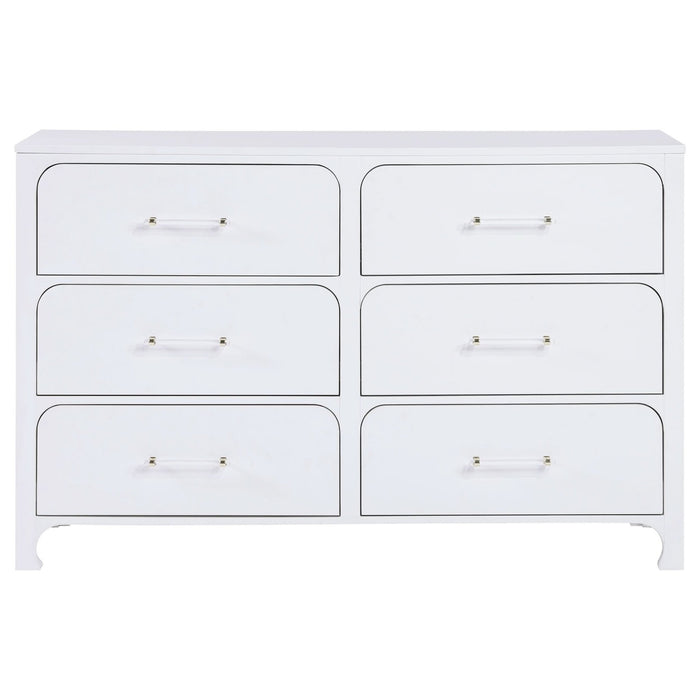 Anastasia 4 - piece Eastern King Bedroom Set Pearl White - Walo Furniture