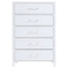 Anastasia 5 - drawer Bedroom Chest Pearl White - Walo Furniture