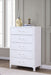 Anastasia 5 - drawer Bedroom Chest Pearl White - Walo Furniture