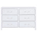 Anastasia 6 - drawer Dresser Pearl White - Walo Furniture