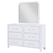 Anastasia 6 - drawer Dresser with Mirror Pearl White - Walo Furniture