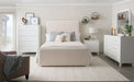 Anastasia Upholstered California King Panel Bed Pearl White - Walo Furniture