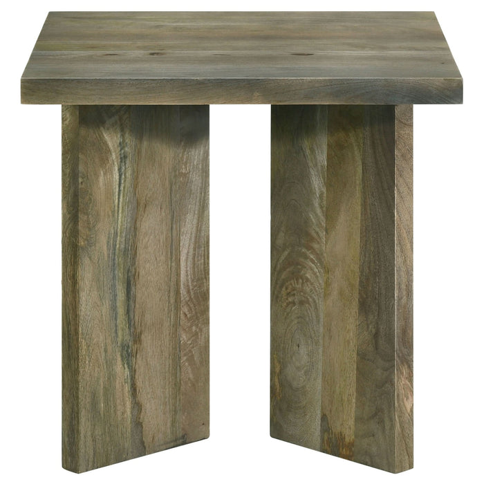 Andando Square Solid Wood End Table Mango Brown - Walo Furniture