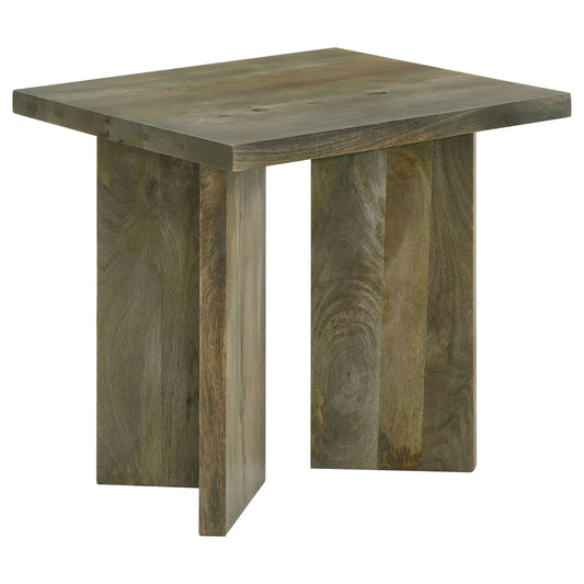 Andando Square Solid Wood End Table Mango Brown - Walo Furniture