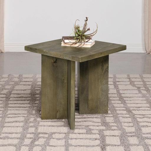 Andando Square Solid Wood End Table Mango Brown - Walo Furniture