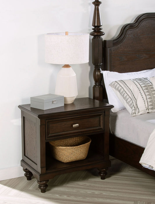 Andover 1 - drawer Nightstand Bedside Table Dark Oak - Walo Furniture