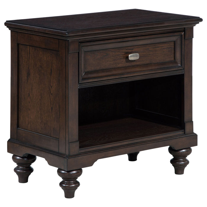 Andover 1 - drawer Nightstand Bedside Table Dark Oak - Walo Furniture