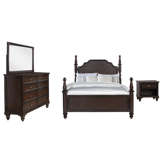 Andover 4 - piece California King Bedroom Set Dark Oak - Walo Furniture