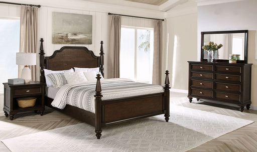 Andover 4 - piece California King Bedroom Set Dark Oak - Walo Furniture