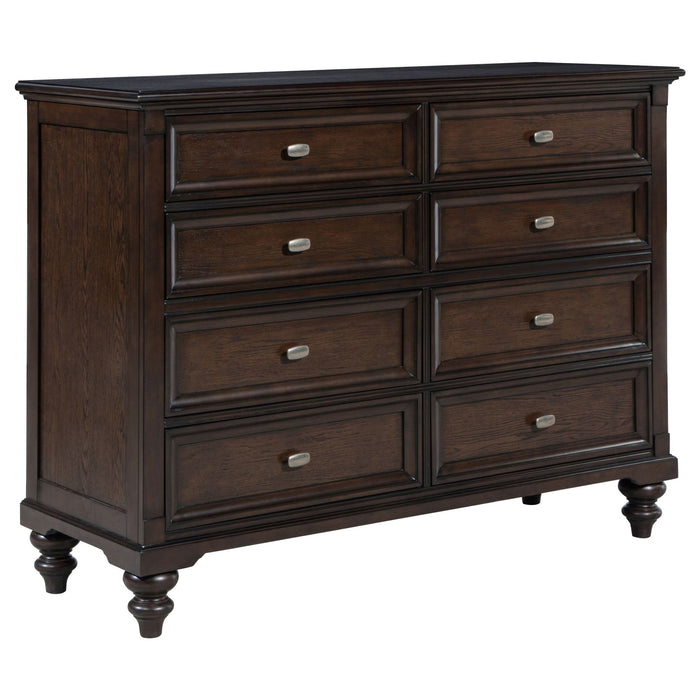 Andover 4 - piece Queen Bedroom Set Dark Oak - Walo Furniture