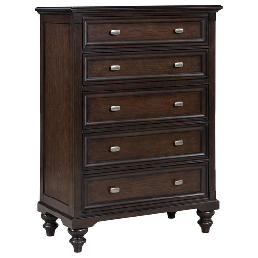 Andover 5 - drawer Chest of Drawers Dark Oak - Walo Furniture