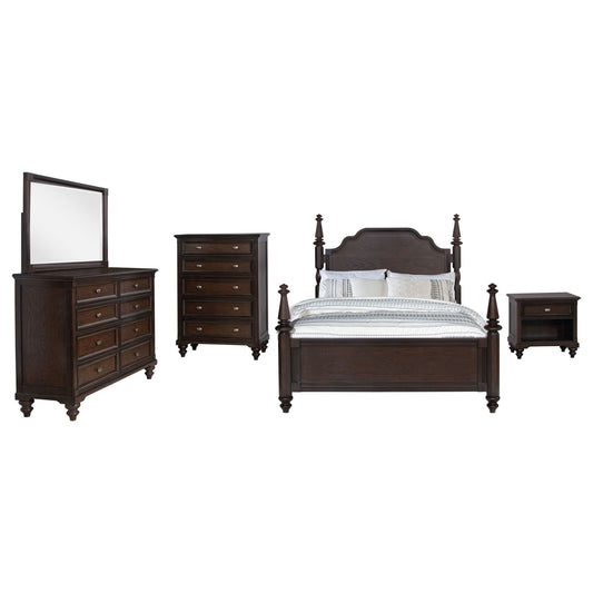 Andover 5 - piece California King Bedroom Set Dark Oak - Walo Furniture