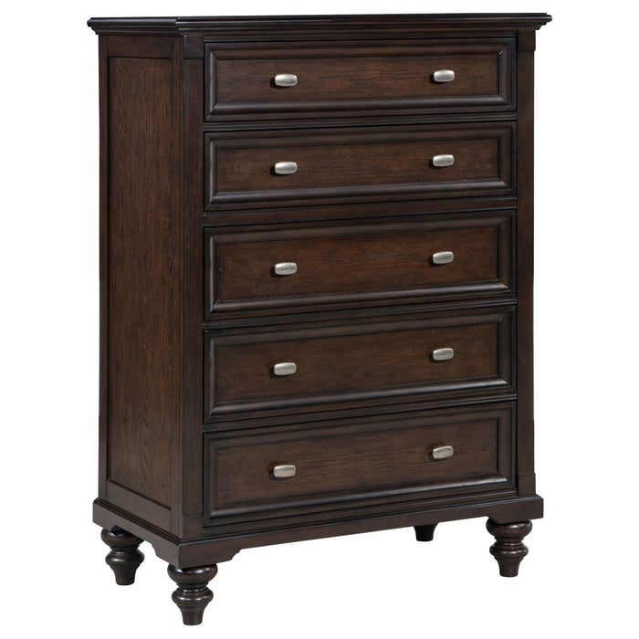 Andover 5 - piece Queen Bedroom Set Dark Oak - Walo Furniture