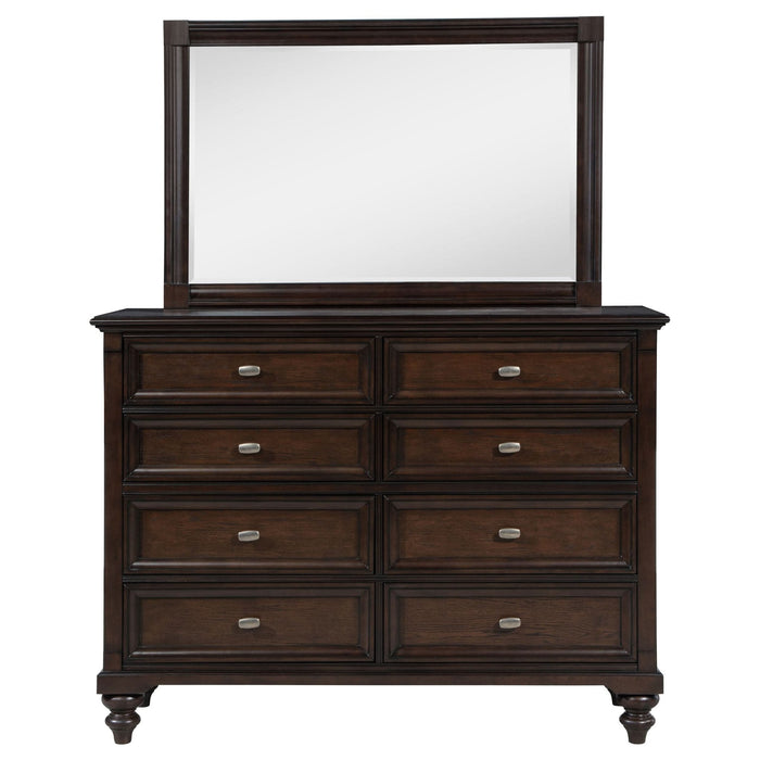 Andover 8 - drawer Dresser and Mirror Dark Oak - Walo Furniture