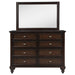 Andover 8 - drawer Dresser and Mirror Dark Oak - Walo Furniture