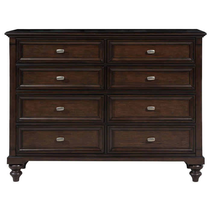 Andover 8 - drawer Dresser Cabinet Dark Oak - Walo Furniture