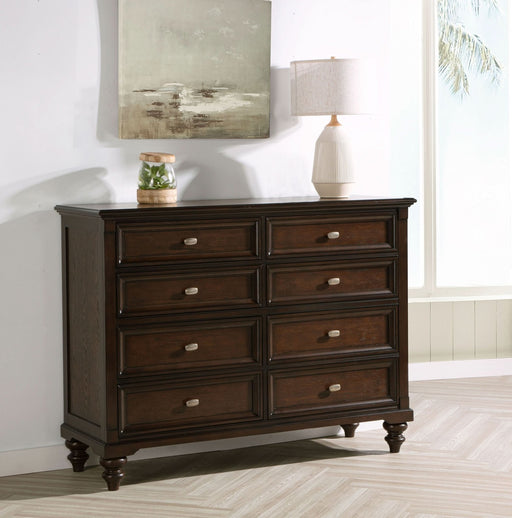 Andover 8 - drawer Dresser Cabinet Dark Oak - Walo Furniture