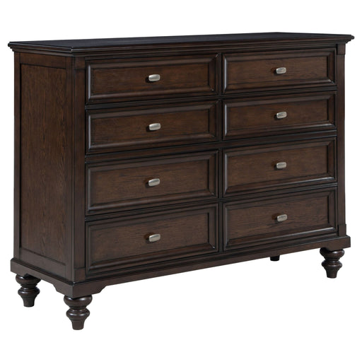 Andover 8 - drawer Dresser Cabinet Dark Oak - Walo Furniture