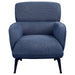 Andrea Upholstered Crecent Arm Accent Chair Blue - Walo Furniture