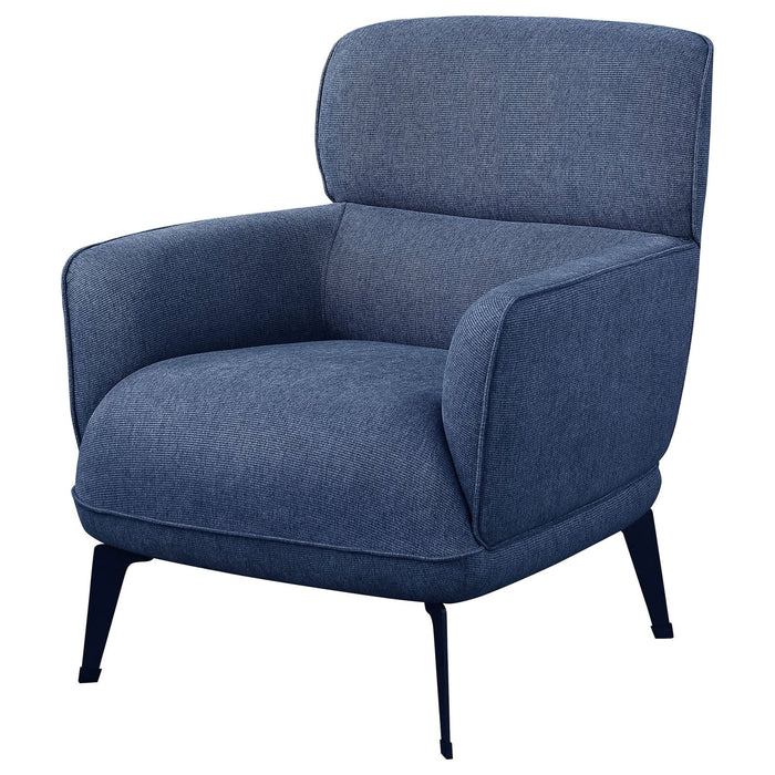 Andrea Upholstered Crecent Arm Accent Chair Blue - Walo Furniture