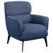 Andrea Upholstered Crecent Arm Accent Chair Blue - Walo Furniture