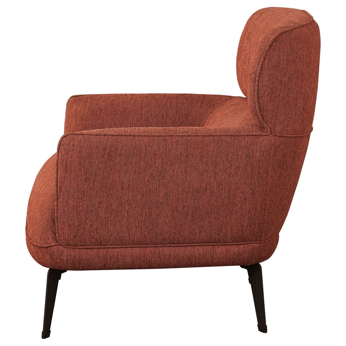 Andrea Upholstered Crecent Arm Accent Chair Orange - Walo Furniture