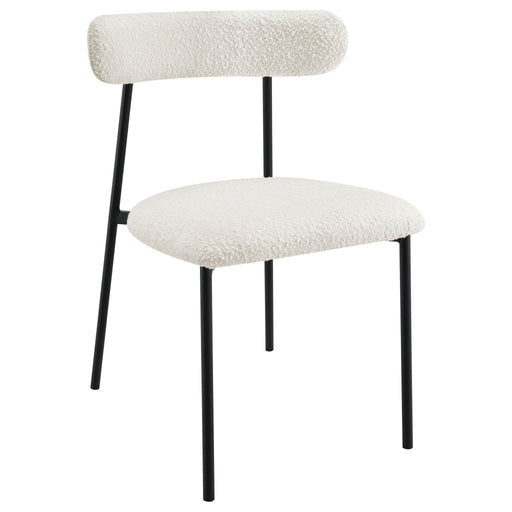 Anzio Boucle Upholstered Dining Side Chair White (Set of 2) - Walo Furniture