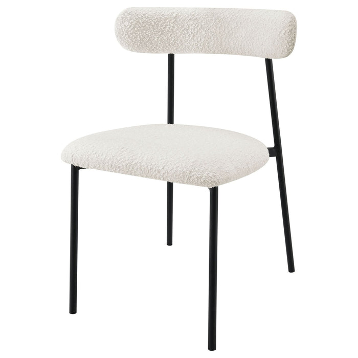 Anzio Boucle Upholstered Dining Side Chair White (Set of 2) - Walo Furniture