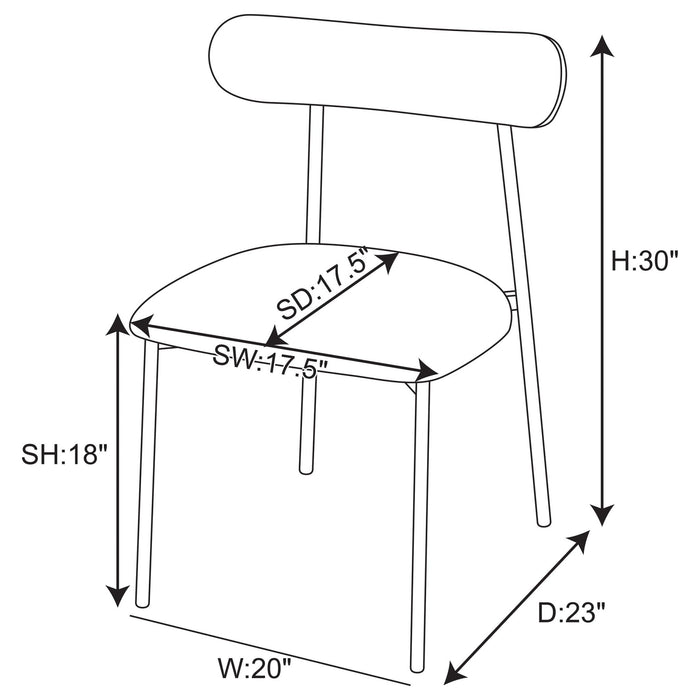 Anzio Boucle Upholstered Dining Side Chair White (Set of 2) - Walo Furniture