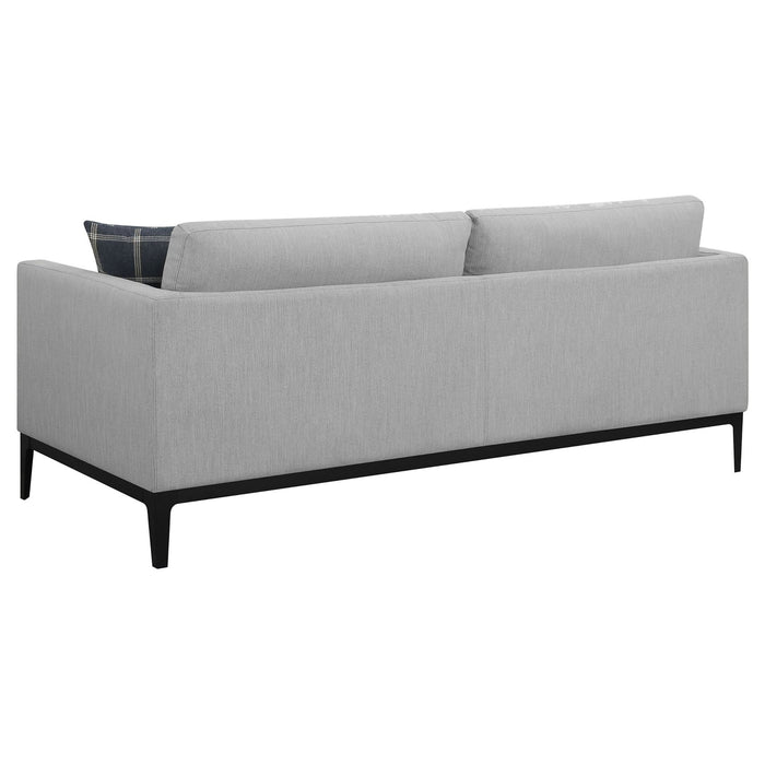 Apperson 2 - piece Upholstered Track Arm Sofa Set Light Grey - Walo Furniture