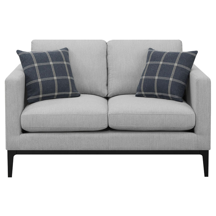 Apperson 2 - piece Upholstered Track Arm Sofa Set Light Grey - Walo Furniture