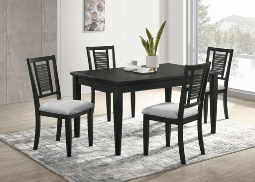 Appleton 5 - piece Rectangular Dining Set Washed Black - Walo Furniture