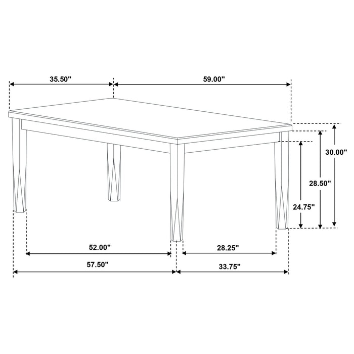 Appleton 5 - piece Rectangular Dining Set Washed Black - Walo Furniture