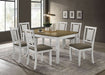 Appleton 7 - piece Rectangular Dining Set Distressed White - Walo Furniture