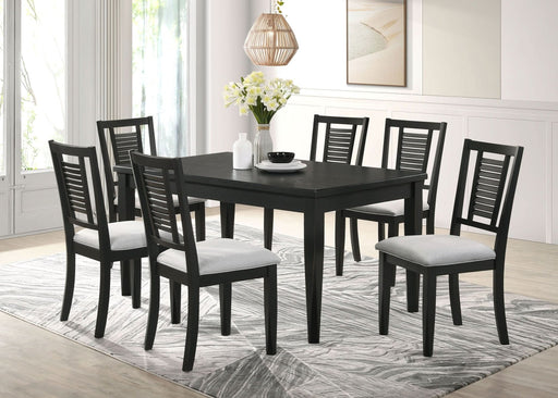 Appleton 7 - piece Rectangular Dining Set Washed Black - Walo Furniture