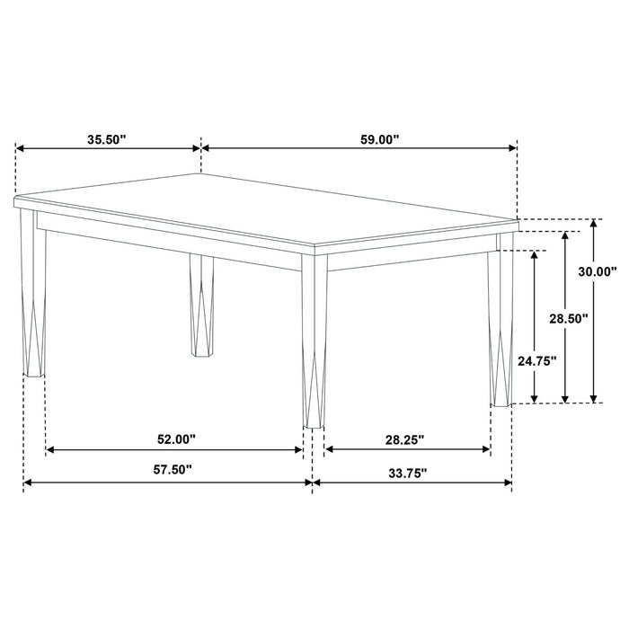 Appleton Rectangular 59 - inch Dining Table Brown Brushed - Walo Furniture